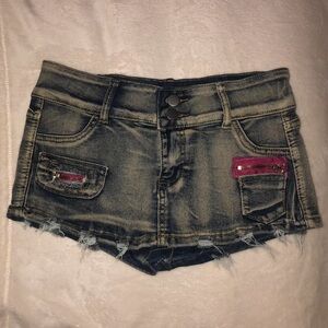 Distressed Low-rise Denim Shorts